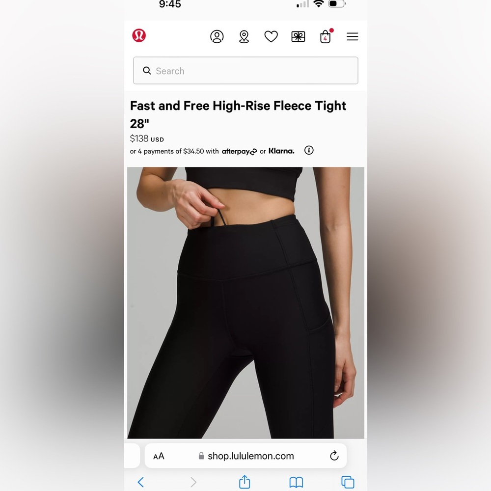 *SOLD* Lululemon fast & free leggings